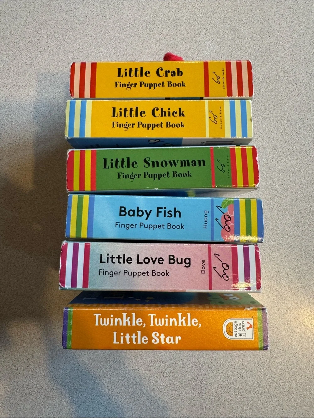 6 Toddler Kids Hard Covered Finger Puppet Books